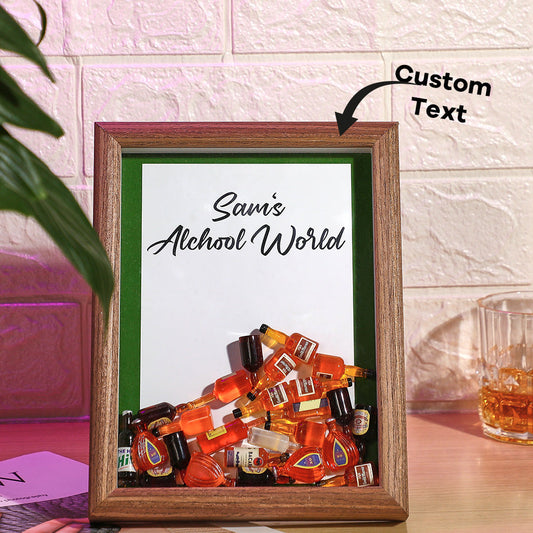 Custom Text Hollow Frame With Wine Bottles Inside Creative Gifts For Men