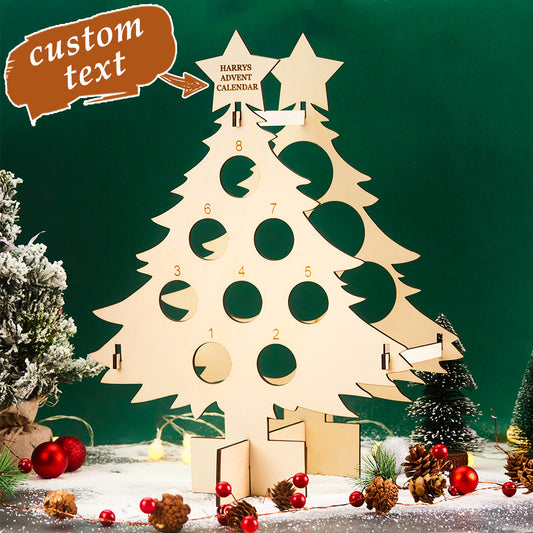 Custom Engraved  Drinks Christmas Tree Advent Calendar for Wine Drinks Countdown