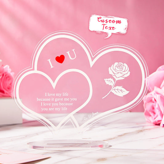 Custom Engraved Acrylic Decor Keepsake Ornament I Love You Gifts for Her