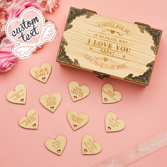 Reasons Why I Love You Wooden Box Personalized Valentine's Day Dating Anniversary Gifts