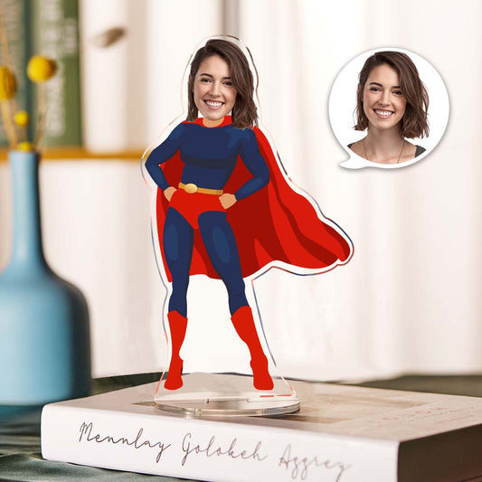 Custom Photo Supergirl Acrylic Frame Decor Personalized Home Ornaments for Mom
