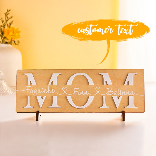 Custom Engraved Ornament Wooden Lettering Ornament Gift for Mother