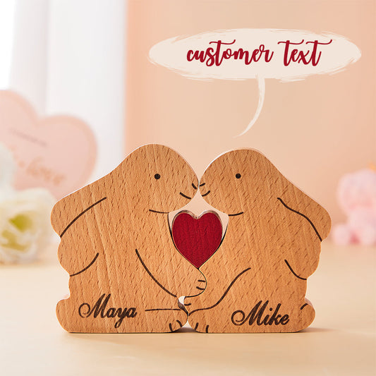 Custom Engraved Ornament Couple Rabbit Ornament Gift for Her