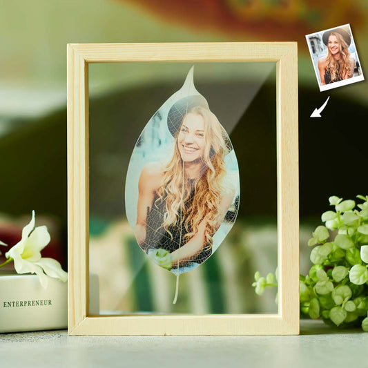Custom Leaf Vein Photo Wooden Frame Personalized Picture Frame