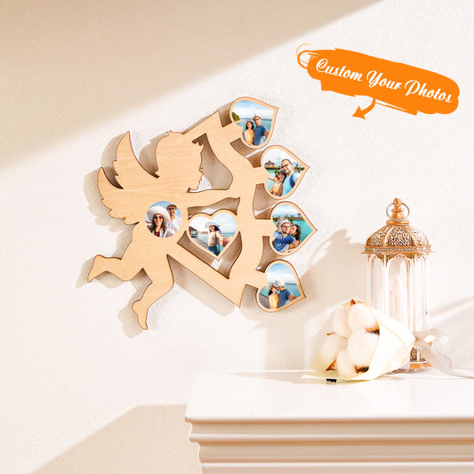 Personalized Photo Wooden Cupid Arrow Frame Charm Decoration