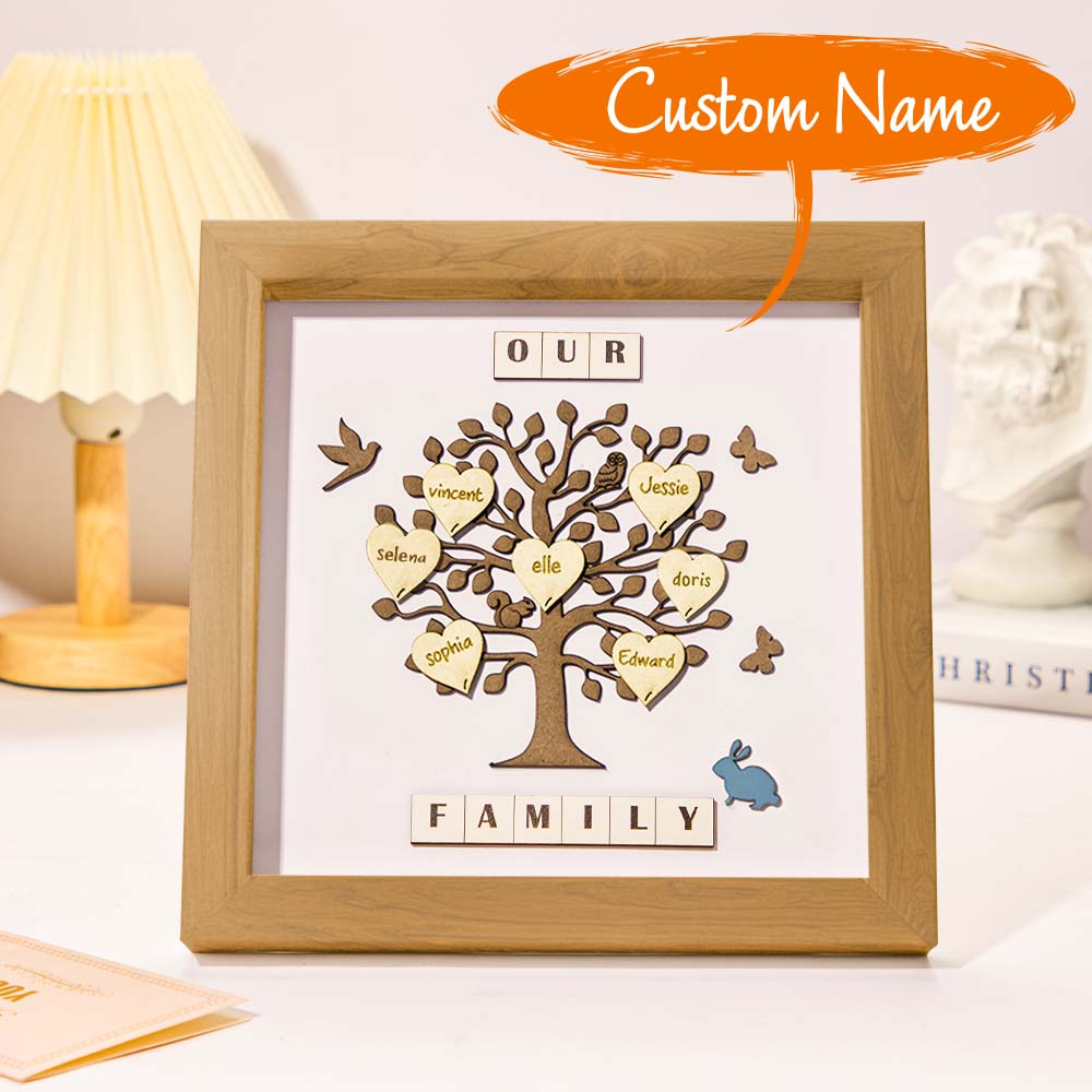 Custom Names Tree Frame Desk Decoration Personalized Family Tree Father's Day Gifts