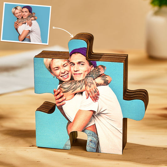 Custom Photo Jigsaw Frame Decoration Personalized Picture Puzzle Piece  Desktop Decoration