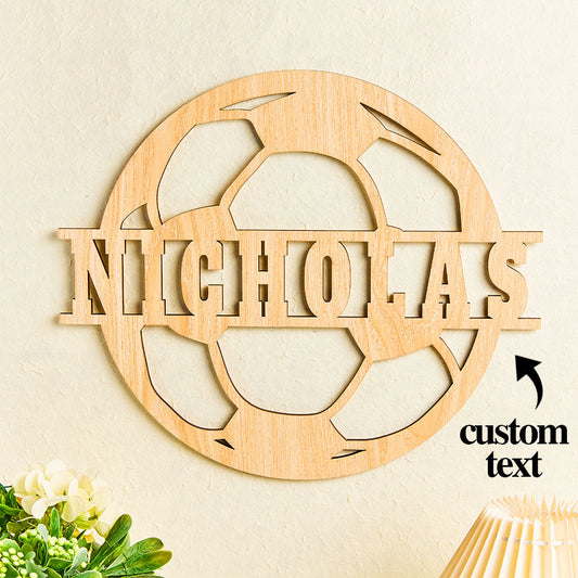 Custom Engraved Ornament Soccer Name Sign Home Decoration Gifts