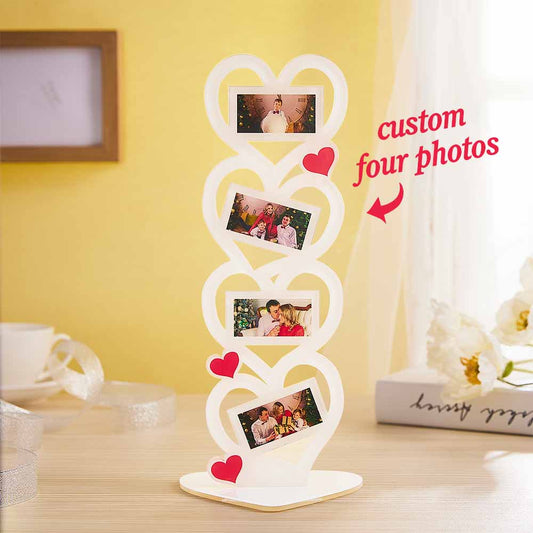 Custom Photo Frame Heart-shaped Acrylic Ornament Desktop Decor Gift for Her