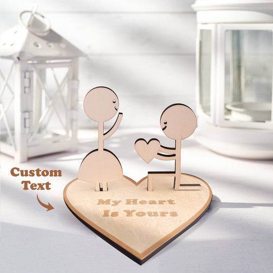 Custom Engraved Ornaments My Heart is Yours Wooden Love Gifts