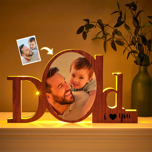 Custom Photo Ornaments Creative Night Light Commemorate Gifts for Father's Day