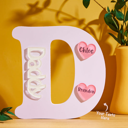Custom Engraved Ornament Love Creative Pink Gifts for Daddy