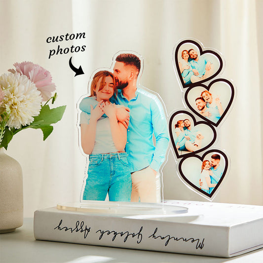 Personalized Photo Frame Heart Shaped Picture Acrylic Decoration Gifts For Couples