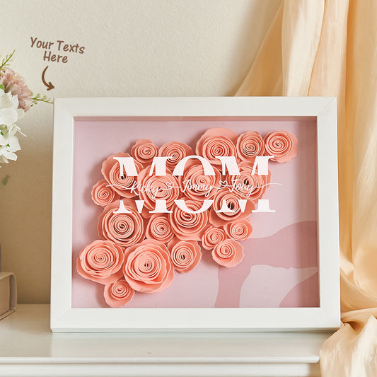 Custom Engraved Ornament Flower Shadow Box Romanic Couple Gifts