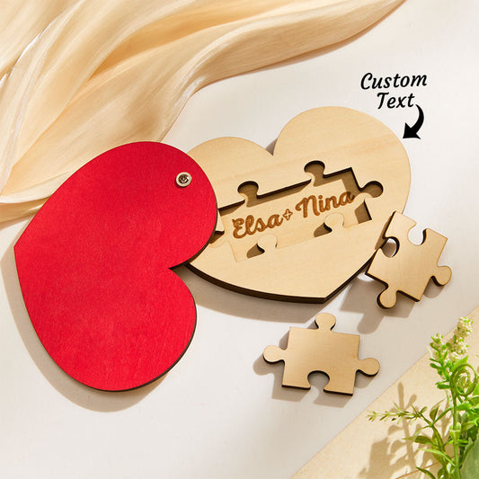 Custom Secret Message Puzzle Red Heart Shaped Decoration Gifts For Her