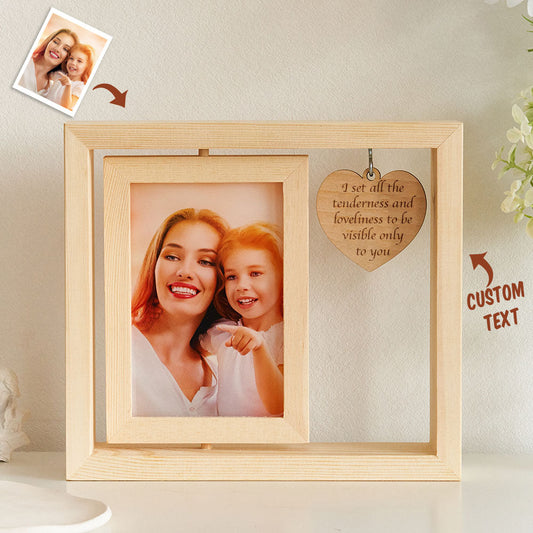 Personalized Photo Rolling Wood Frame Exquisite Tabletop Picture Decoration Frame