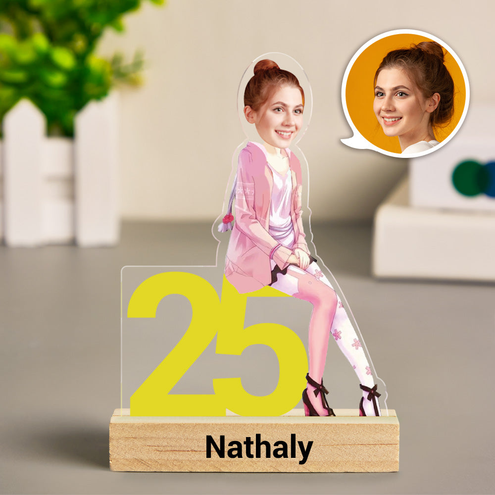 Personalized Cartoon Design 3D Acrylic Birthday Trinket,Birthday Gift,New Age Gift