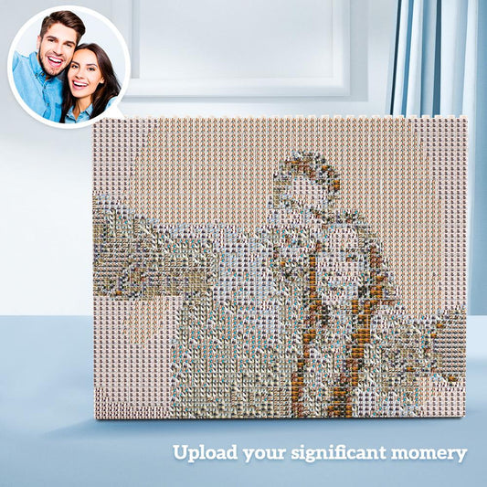 Custom Photo Building Block Brick Portrait One-Sided Multiple Pictures Gift For Your Loved Ones Artistic 24*20cm=9.5*7.9inch