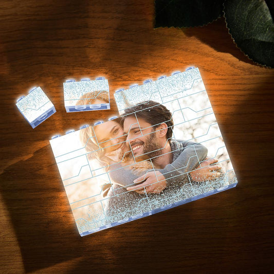 Custom Photo LED Light Building Brick Multicolor Light Up Building Bricks Gift for Him