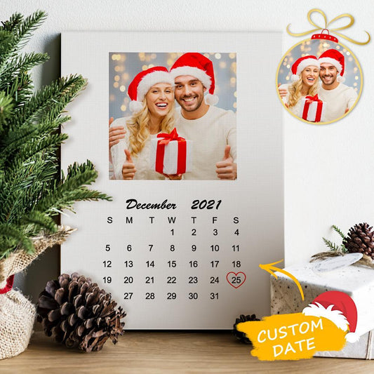 Christmas Gifts - Custom Engraved Calendar Oil Painting Frameless Romantic Design Gift For Couple-30cm × 40cm