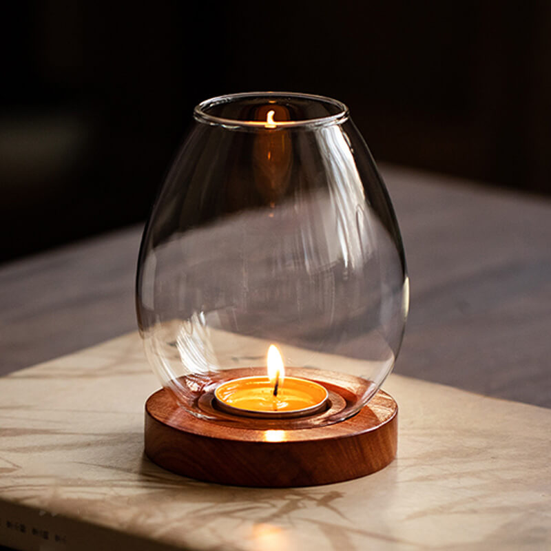 Cherry Blossom Glass Tealight Holder