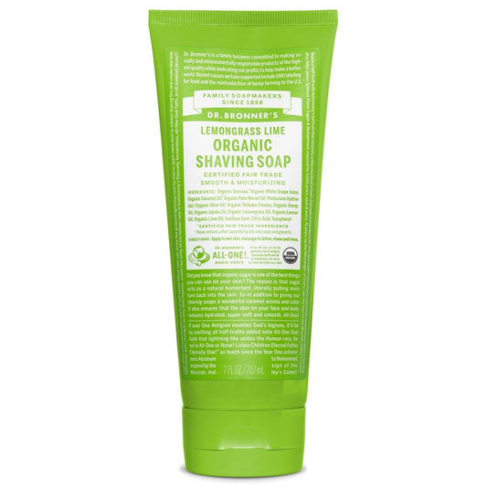 Dr. Bronner's Organic Shaving Soap - Lemongrass Lime (207 mL)