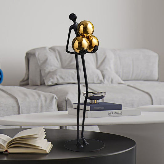 Elite Miniature Human Statue with Golden Ball