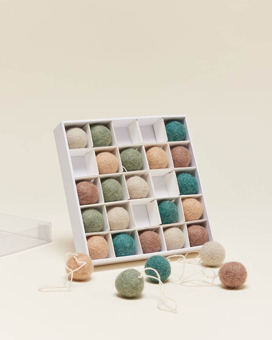 Felted Mini Baubles - Set of 25