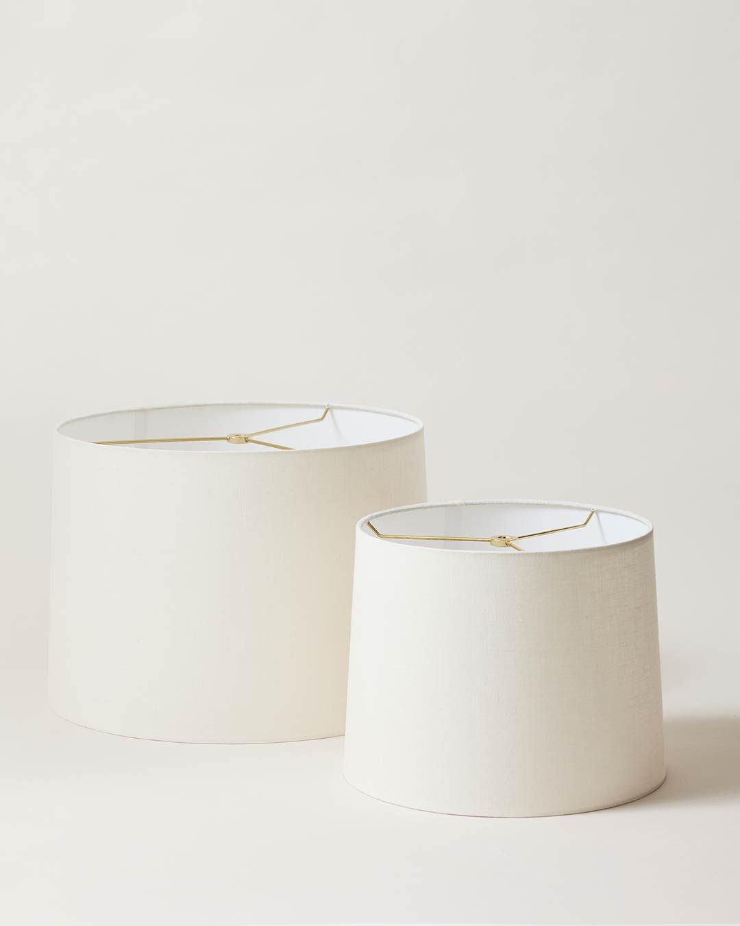 Linen lamp shade in white product shot