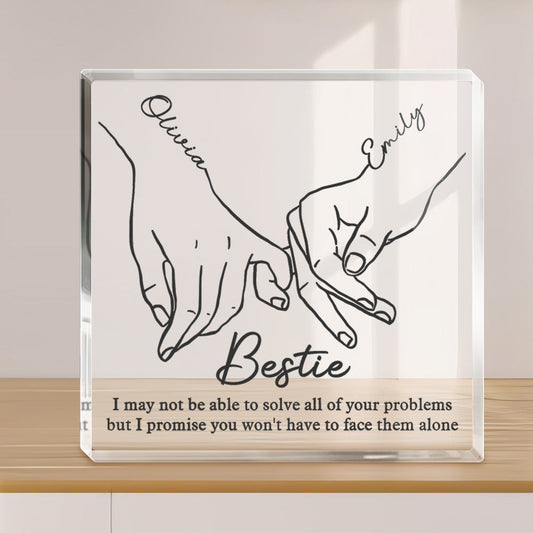 Custom Name Square Acrylic Plaque Pull Hook Gift For Best Friends