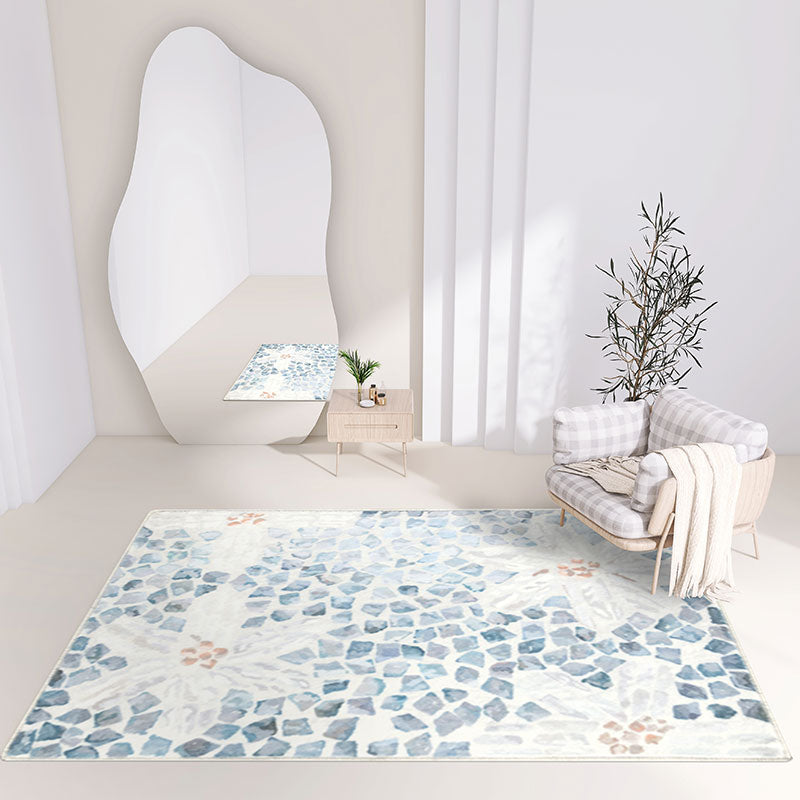 Blue Modern Floral Area rug