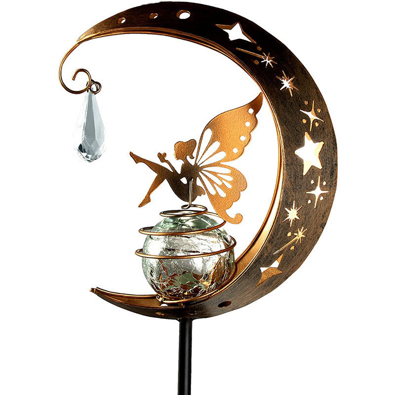 Solar Moon Fairy Lamp Outdoor Garden Iron Art Garden Lamp