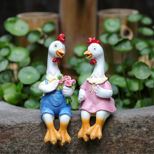 Outdoor Garden Resin Chicken Ornaments For GArden Decor