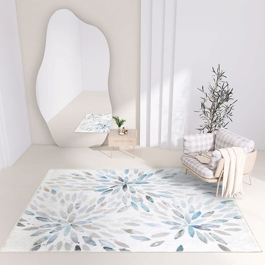 Sky Blue Modern Floral Area rug