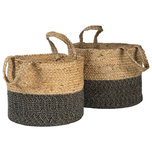 Parrish - Natural/black - Basket Set (2/cn) - Handles