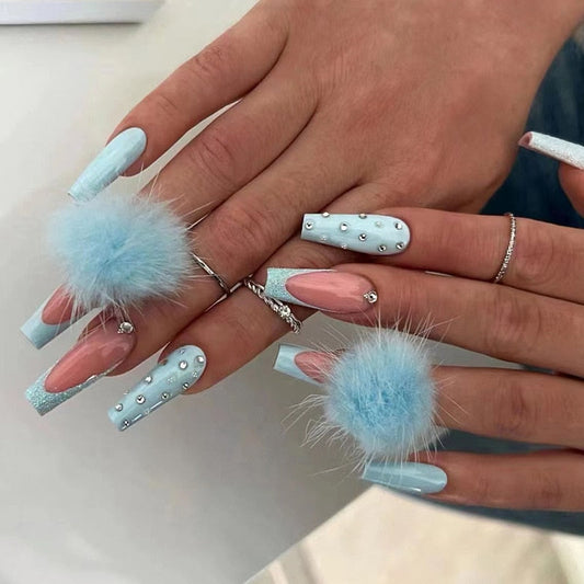 24pcs Long Coffin False Nails