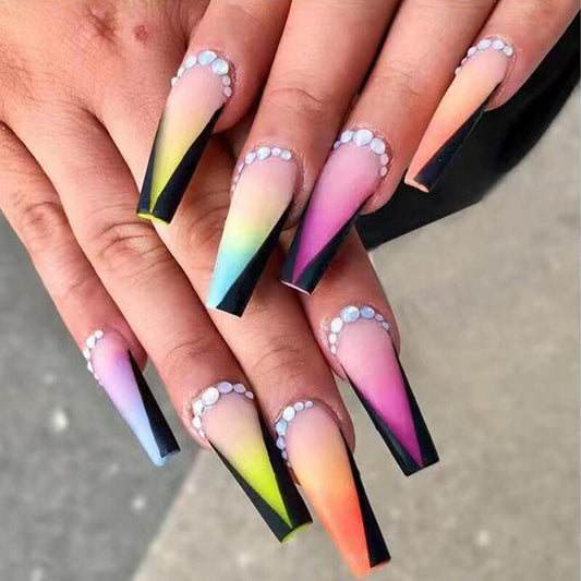 24pcs Long Coffin False Nails