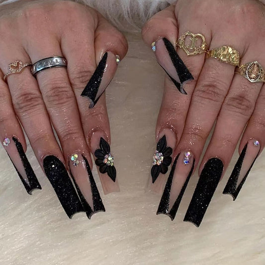24pcs Long Coffin False Nails