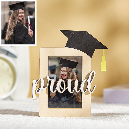 Custom Graduate Photo Card Holder Personalized Wooden Acrylic Picture Commemorative Graduation Gift