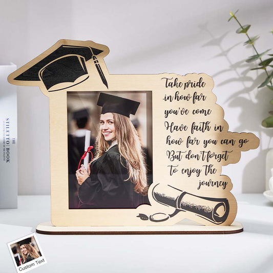 Custom Photo Engraved Ornaments Wooden Creative Graduation Gifts