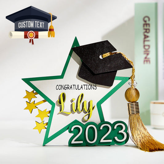 Personalized Name Graduation Wooden Plaque Custom Engraved Desktop Decoration Commemorative Gift