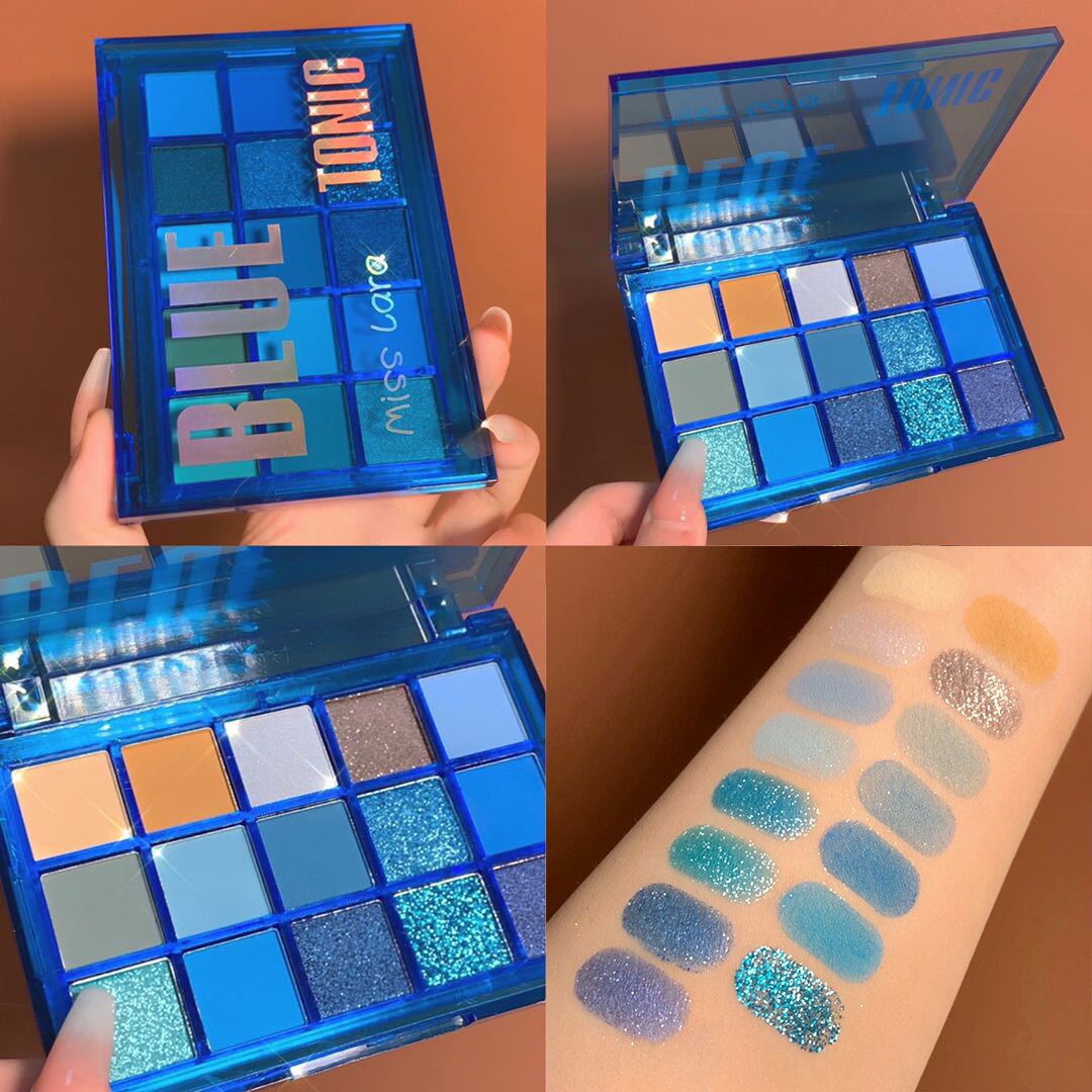 Sweet Party Eyeshadow Pallet Neon Makeup Palette 15 Shimmer Glitter Matte Shades Matellic Nude Blendable Pigment
