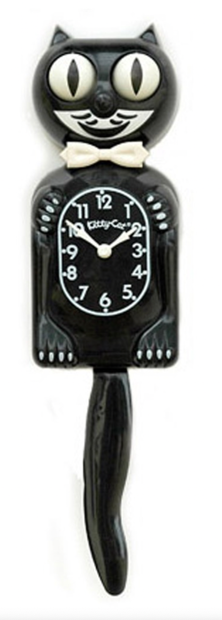 Small Classic Black Kitty-Cat Klock