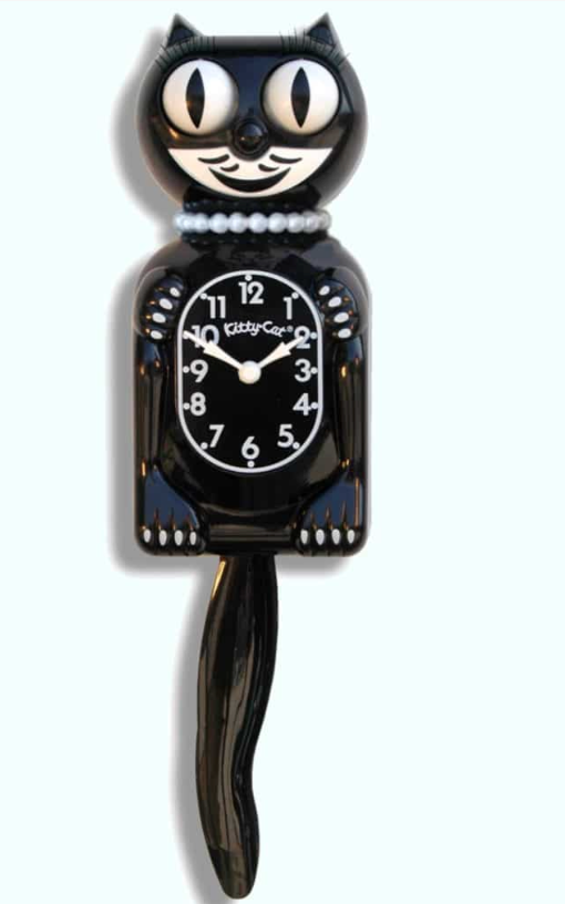 Classic Black Miss Kitty-Cat Klock (12.75″ high)