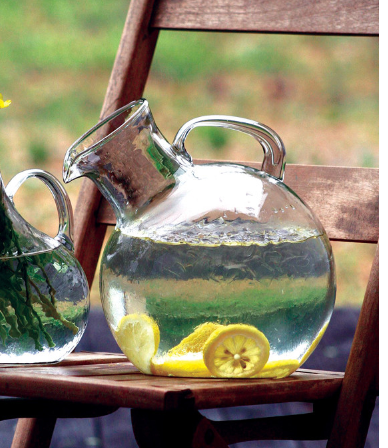 Small Mouthed Circular Tilted Pitcher