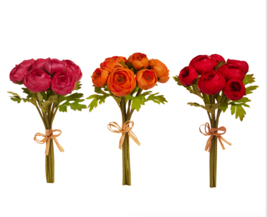 11" Real Touch Ranunculus Bundle of flowers