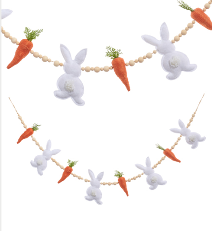 4' Bunny and Carrot Beaded Garland