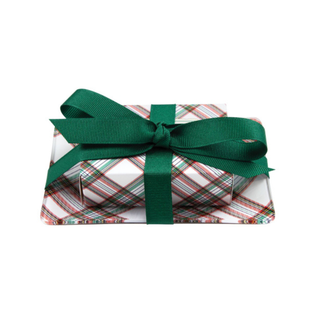 Vintage Plaid Gift Soap Set Timeless Elegance with Frosted Holly Fragrance