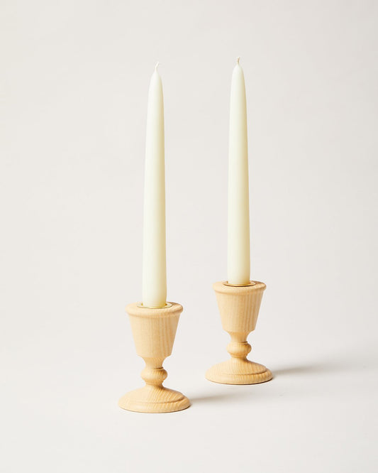 studio image of pair of countryman candlesticks, natural