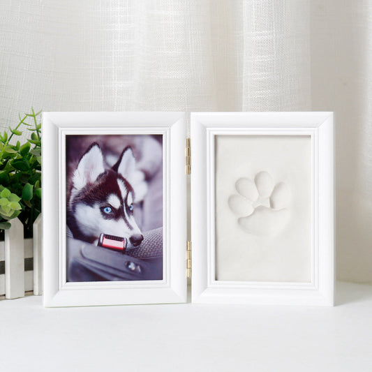Pet Pawprint Photo Frame Creative Baby Handprint Clay Picture Frame Kit for New Mom